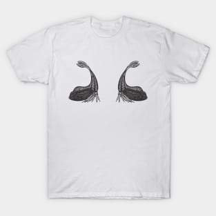 Y-Horned Treehoppers in Love - insect design on white T-Shirt